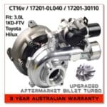 Turbochargers suit Toyota Hilux 1KDFTV 3.0L CT16v 17201-0L040 HIGH FLOW BILLET WHEEL + Electric Stepper Actuator