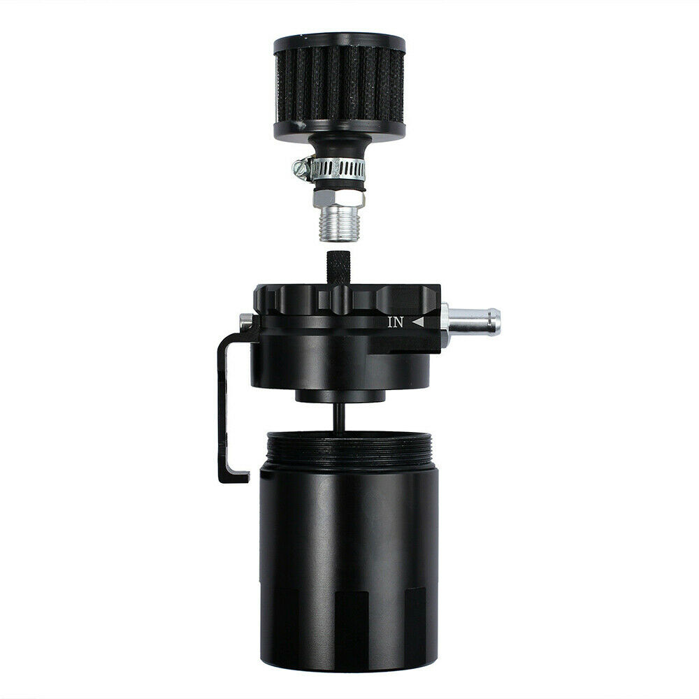 Turbocharger Universal Fit Aluminum Breather Catch Can Dual Chamber