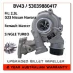 nissan-navara-np300-ys23ddt-renault-master-m9t-bv43-53039880417-high-flow-upgrade-billet-single-turbocharger