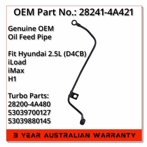 hyundai-iload-k03-bv43-28200-4A480-28230-4a400-28231-4a700-d4cb-turbocharger-genuine-oem-oil-feed-pipe-28241-4a421