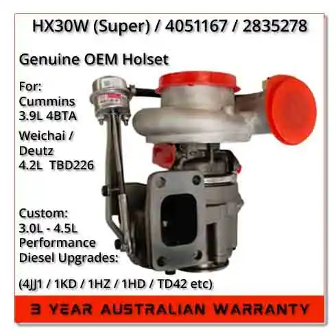 genuine-oem-holset-hx30-super-4051167-2835278-6cm-custom-applications-cummins-4bta-deutz-turbocharger